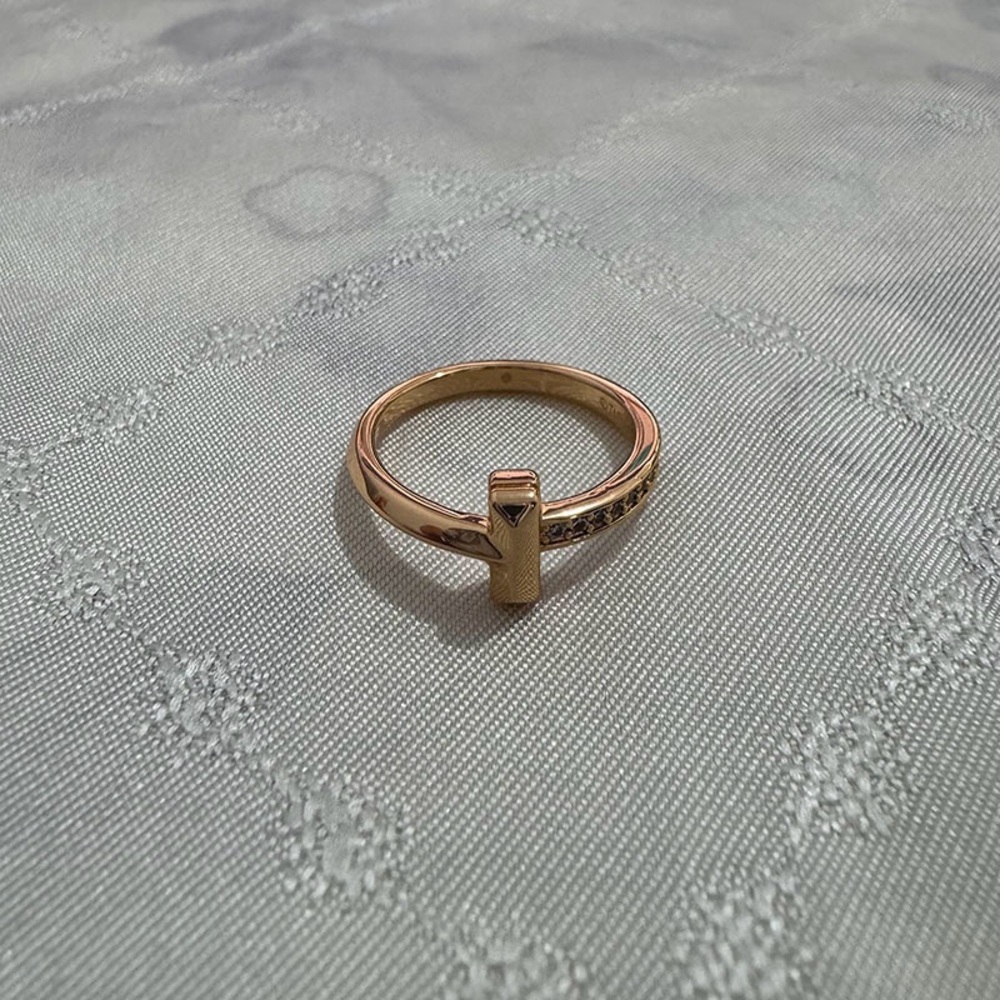Tiffany & Co Rose Gold T-Shaped Ring